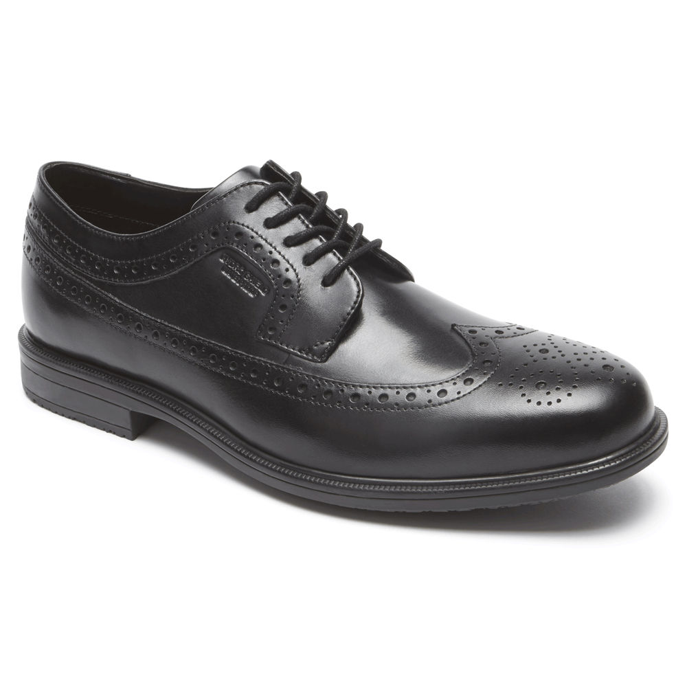 Sapatos Sociais Rockport Homem Pretas - Essential Details Ii Wingtip - 08675UHYM